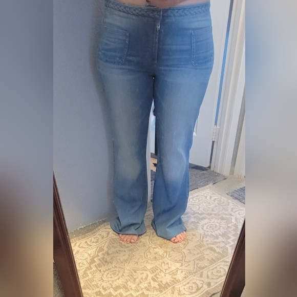 Guess Blue Flare Wide Leg Jeans - Picture 3 of 12